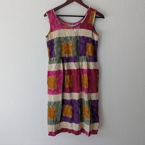 Jams World Vintage Sleeveless Colorful Hawaiian Midi Dress Size M